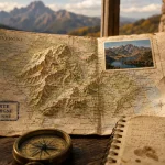 carte auvergne tourisme sur table, préparation d’itinéraire en Auvergne