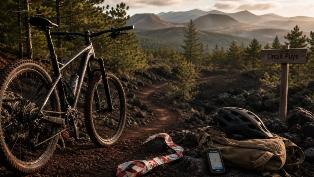 Circuit vtt volcans d auvergne : VTT et sentier volcaniques avec trace GPX
