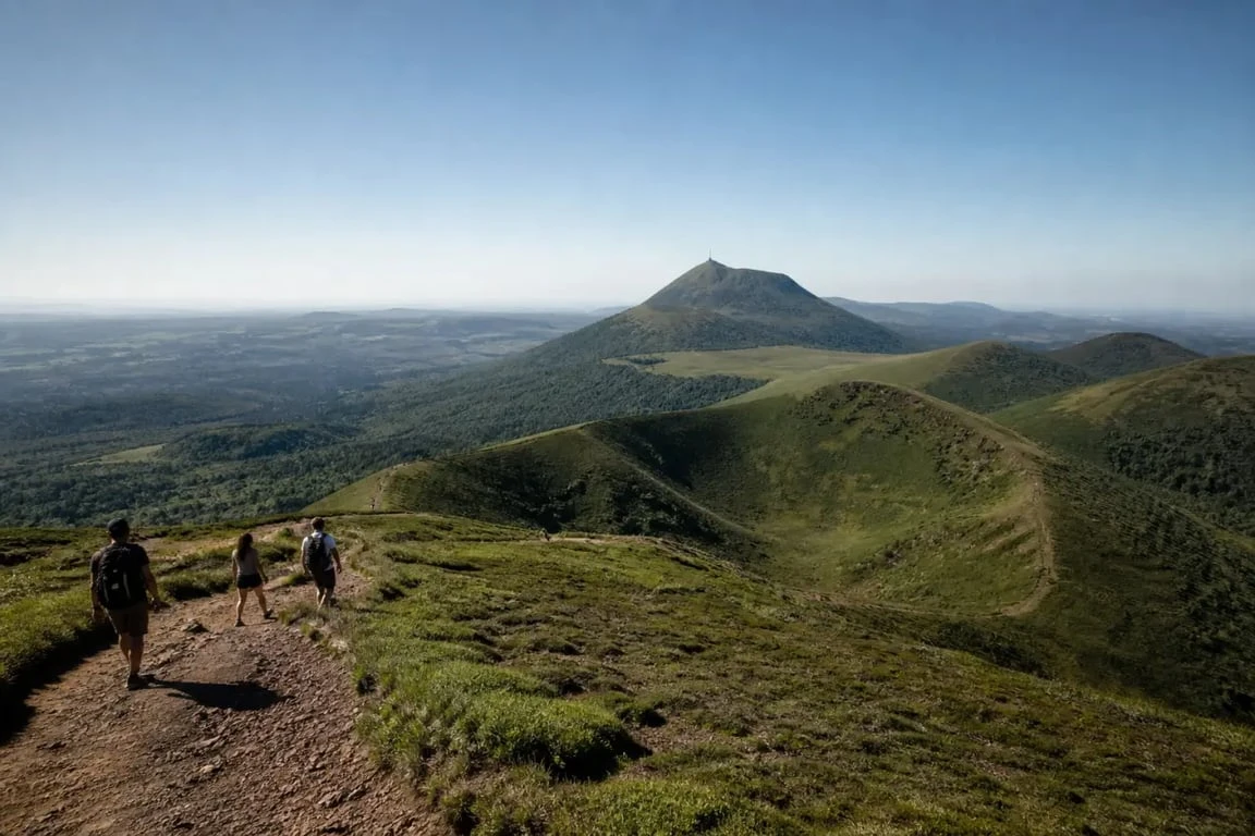 clermont ferrand randonnée sur la Chaîne des Puys avec sentier volcanique et panorama sur les cratères