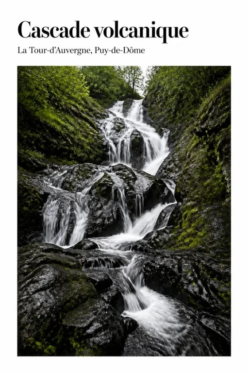 Randonnée cascade la tour d auvergne dans un vallon volcanique boisé
