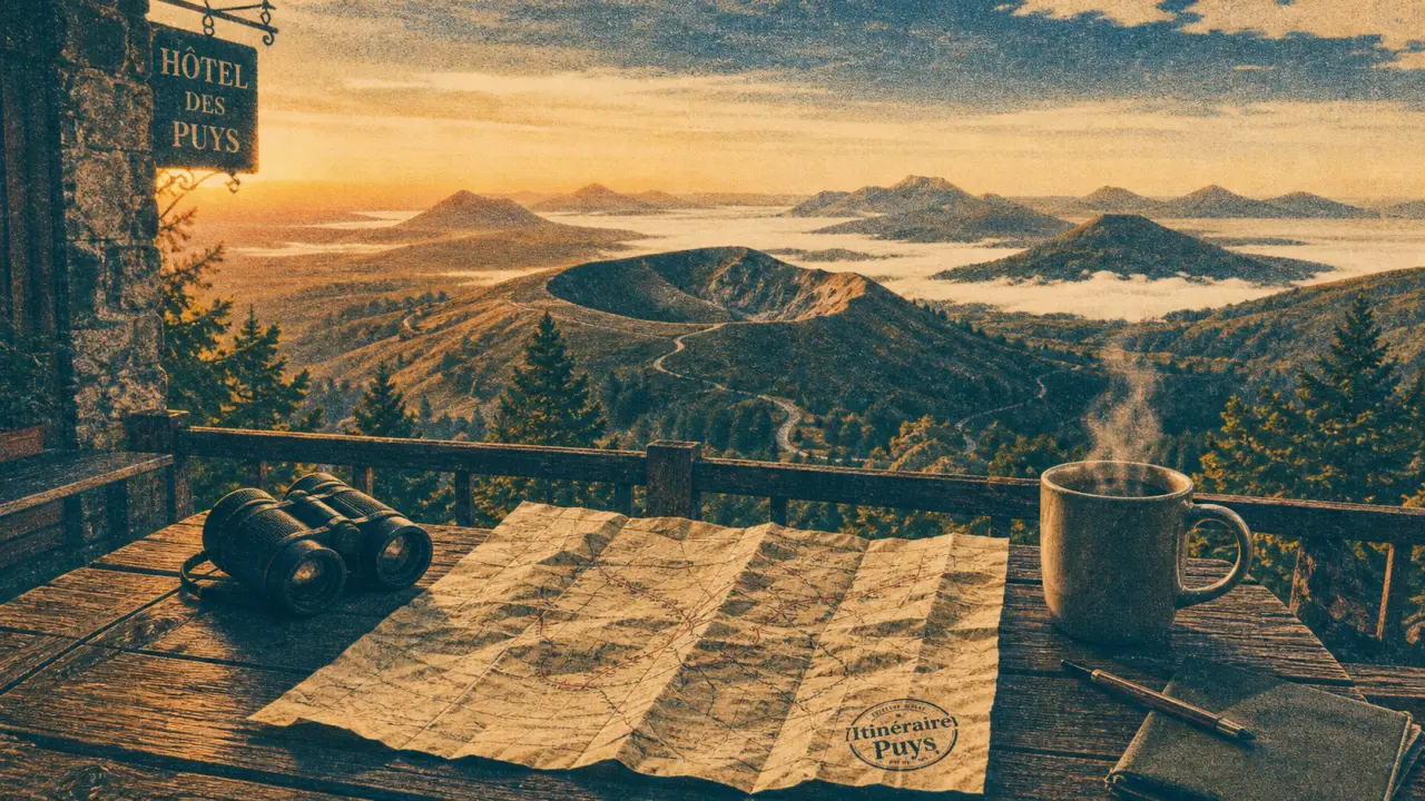 Hotel volcans d auvergne près des Puys, Sancy et Arlanc, vue au lever du jour