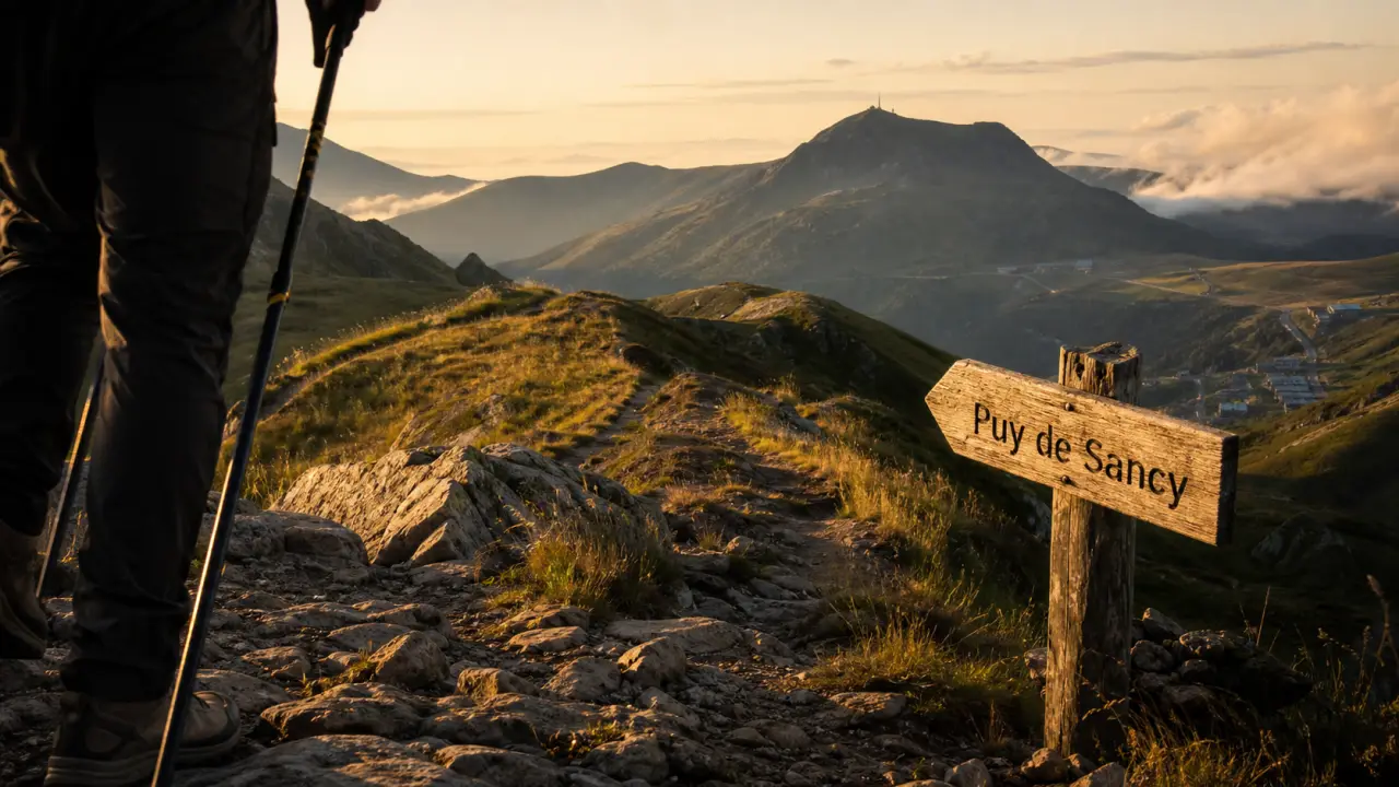 Le puy de Sancy, randonnée sur sentier vers le sommet au Puy de Sancy