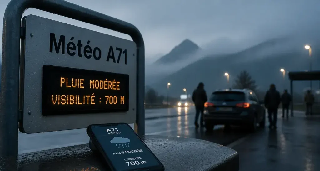 meteo aire des volcans d auvergne : pluie et visibilité sur l’aire A71