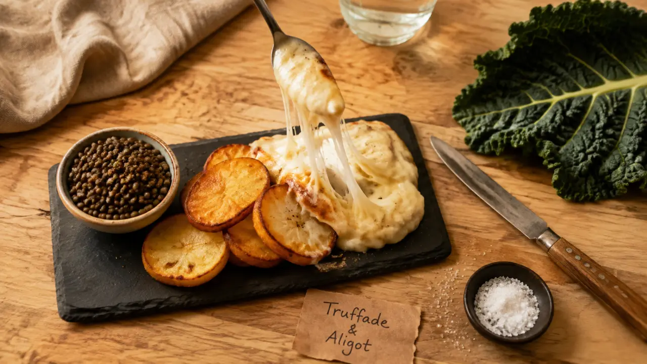 Gastronomie en Auvergne : truffade et aligot sur ardoise
