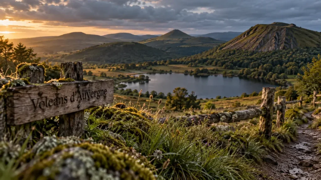 Parc naturel regional des volcans d auvergne : lac et reliefs volcaniques Chaîne des Puys