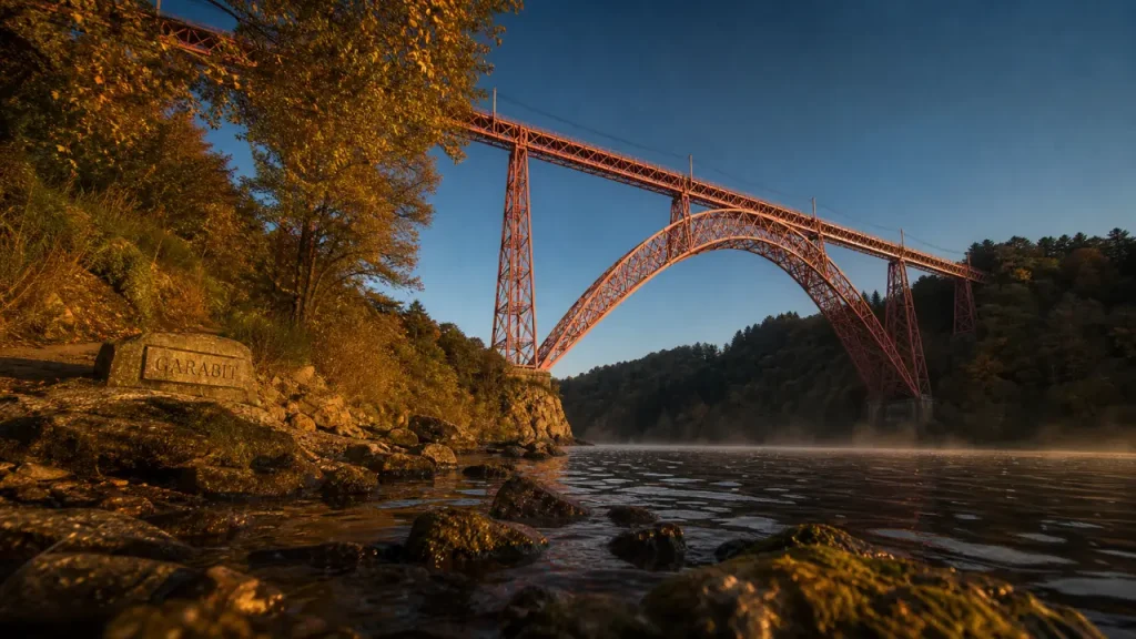 Pont viaduc de Garabit au-dessus de la Truyère