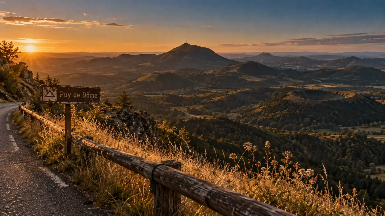Que faut il visiter en auvergne : Puy de Dôme au golden hour