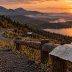 Que peut on visiter en auvergne : volcans de la Chaîne des Puys au coucher du soleil