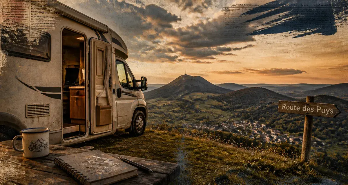 Que visiter en Auvergne en camping-car : camping-car près des volcans et villages de la Route des Puys
