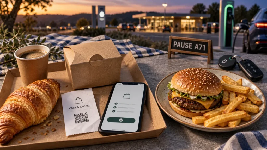 Restaurant sur l’aire des Volcans d’Auvergne : O’VERGNE pour le terroir, Burger King pour aller vite