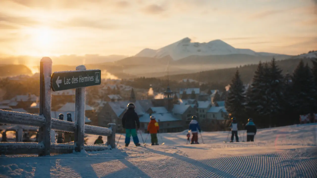 Station super besse : pistes et accès au Sancy, neige et skieurs débutants