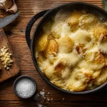 Truffade auvergnate fumante : pommes de terre dorées, tome filante et ail
