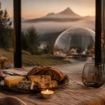 Week end amoureux insolite auvergne : dîner romantique en bulle avec vue puy de Dôme