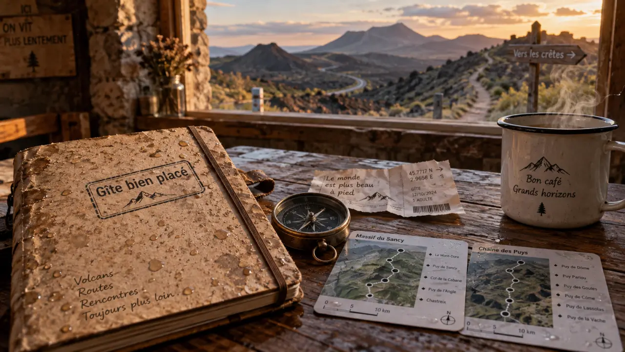 Week end en gite auvergne : carnet de voyage et boussole au gîte