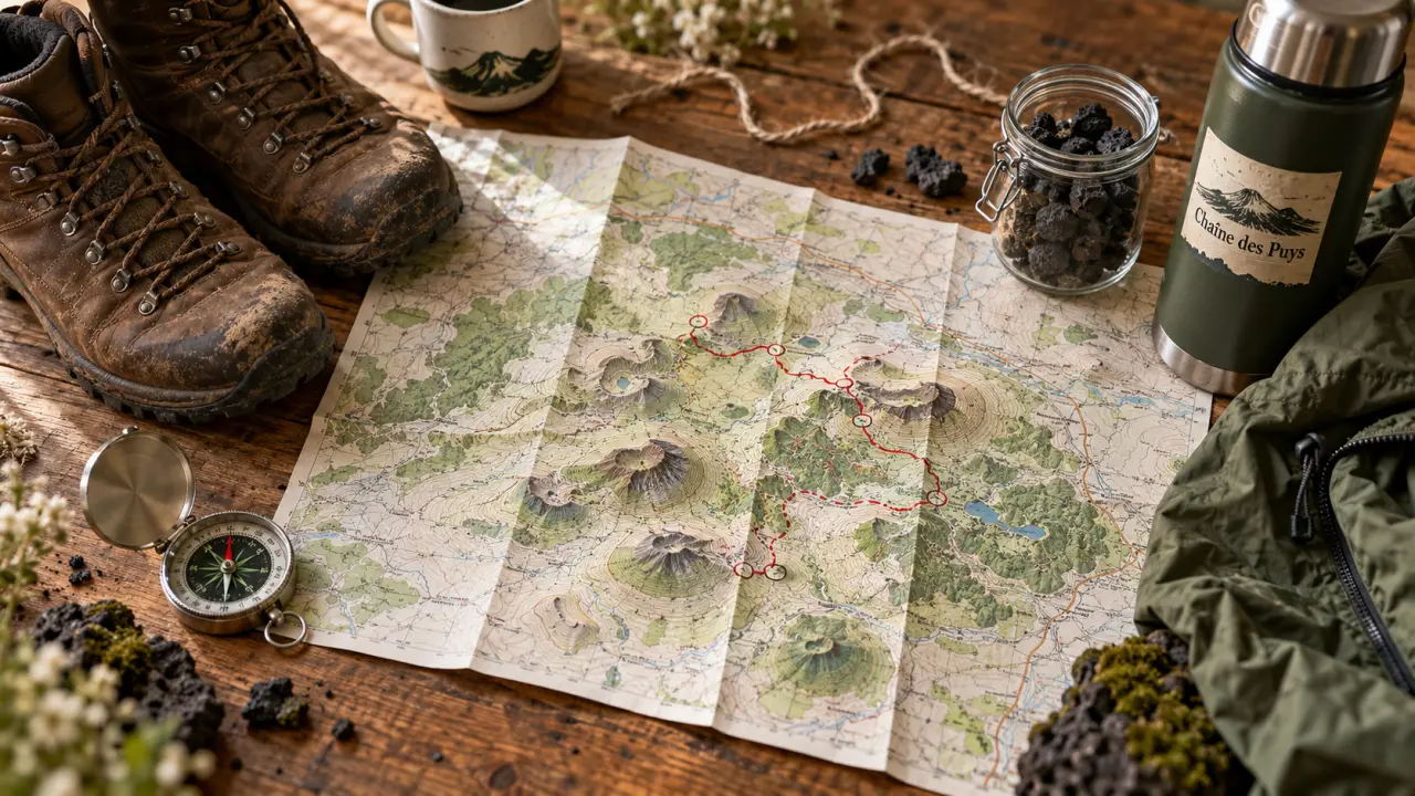 Auvergne tourisme randonnée : carte et itinéraire volcans lacs