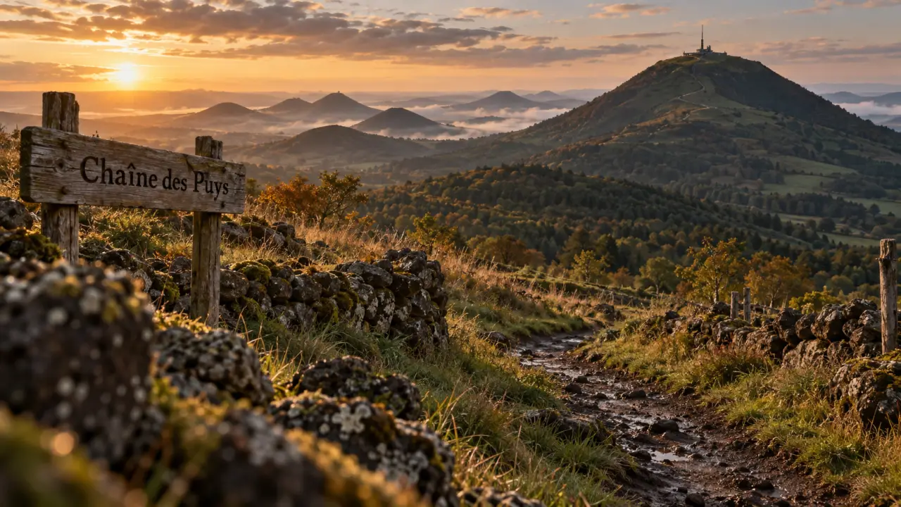 Auvergne tourisme volcan : sentier vers le puy de Dôme