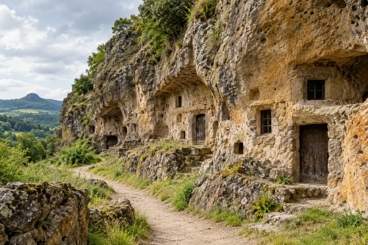 Habitats troglodytiques parmi les lieux insolites près de Murol