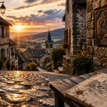 Ruelle médiévale en pierre : les plus beaux villages auvergne rhone alpes