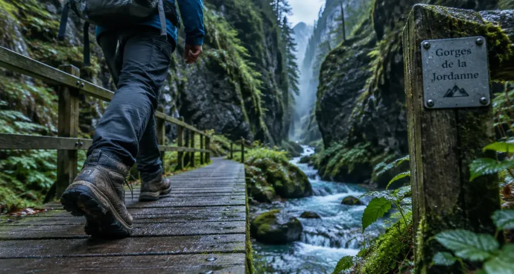 Lieux insolites cantal : passerelle dans les Gorges de la Jordanne