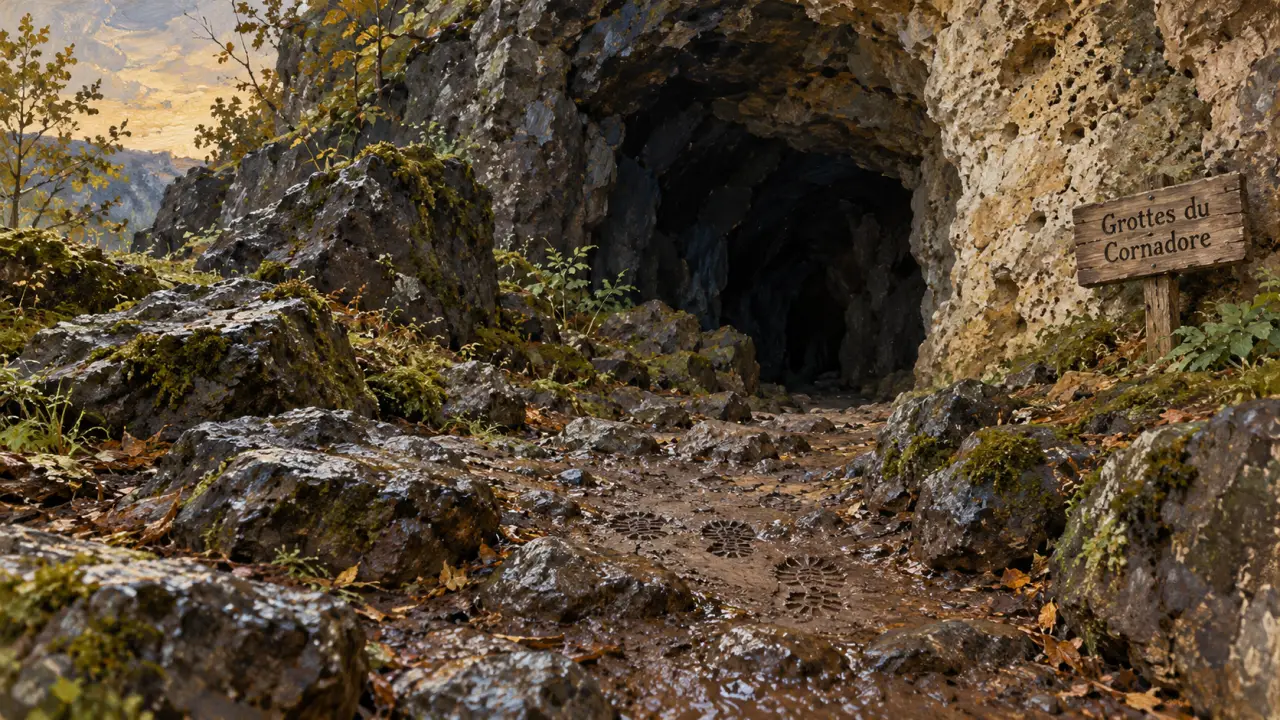 Lieux insolites près de Murol : entrée de grottes troglodytiques du Cornadore