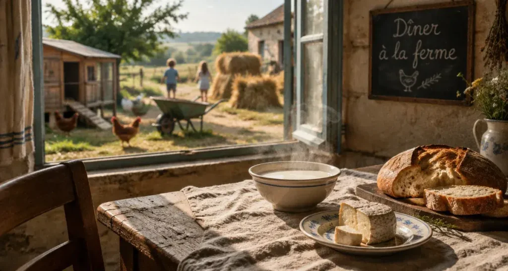 Week end a la ferme Auvergne Rhone Alpes : petit-déjeuner fermier à la campagne