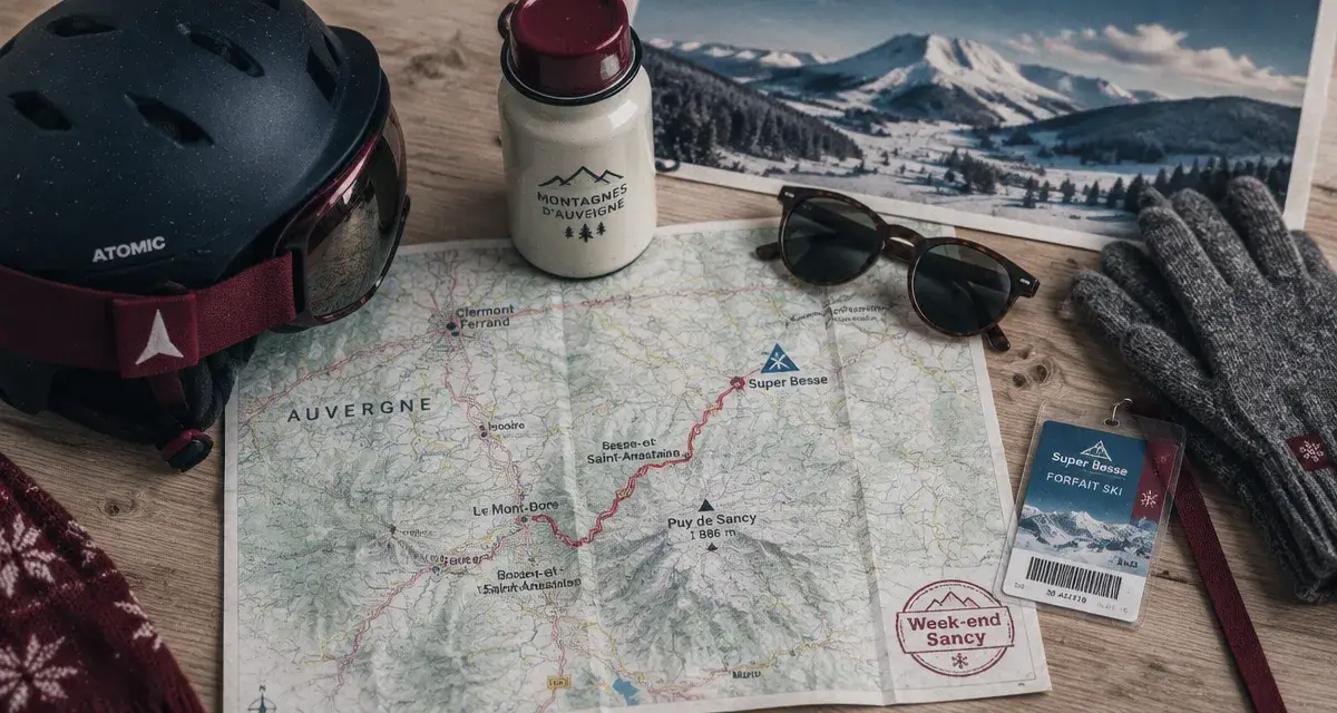 Week end au ski en Auvergne : carte, casque et forfait vers Sancy et Lioran