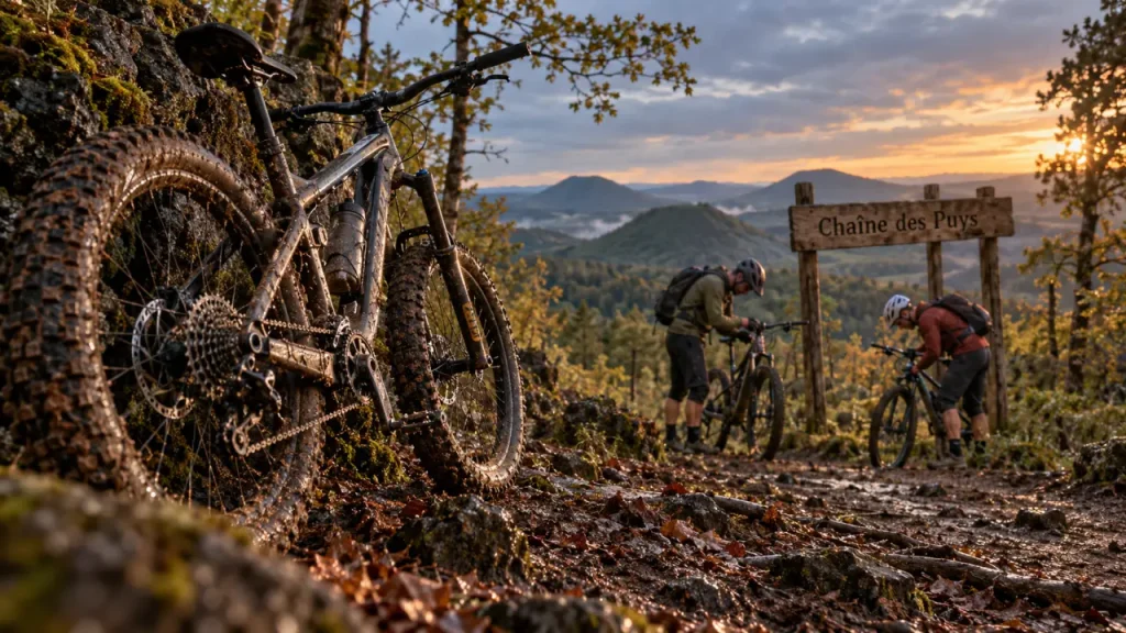 Week end vtt auvergne : VTT sur basalte près de la Chaîne des Puys